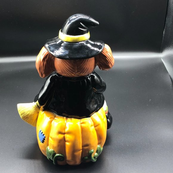 Vtg 1980s Glowing Ceramic CABBAGE PATCH KID Dressed as Halloween Witch Pumpkin - Picture 7 of 16